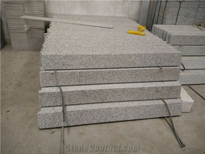 G655 White Granite Honed Steps, Stair Riser, Stair Treads, Staircase