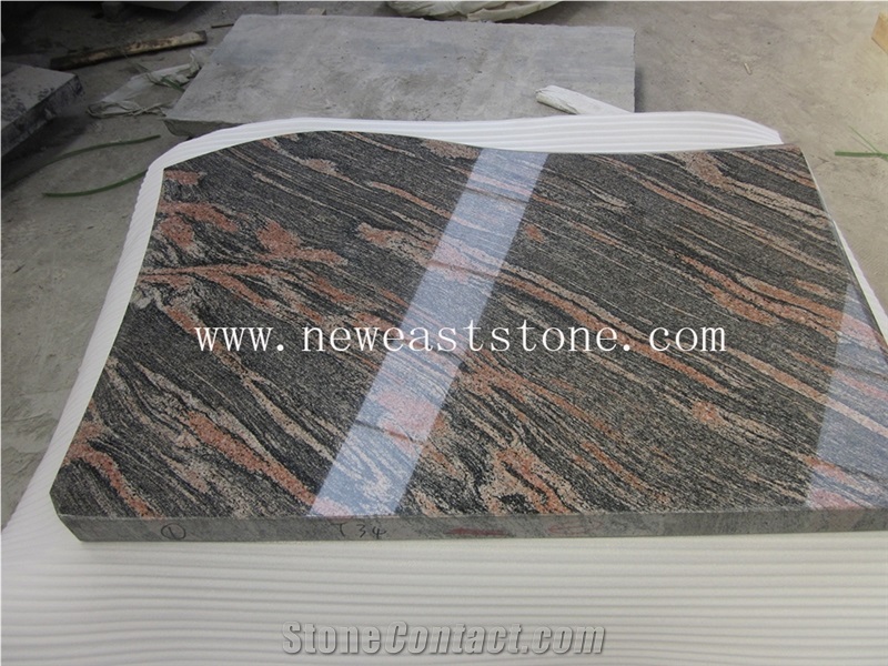 New Granite China Aurora Western Style Polished Granite Gravestone Monument Slab