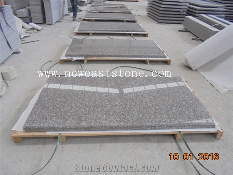 Own Facotry Offer G664 Bainbrook Brown Copper Brown Granite Double Gravestone Monuments