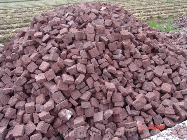 Red Porphyry Putian Red Dayang Red Granite Cubes,Cobblestone Paving Stone, Cobble Stone, Cube Pavers Wholesale