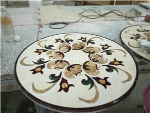 Round Square Shape Marble Water Jet Tile Floor Mosaic Medallions for Villa Project
