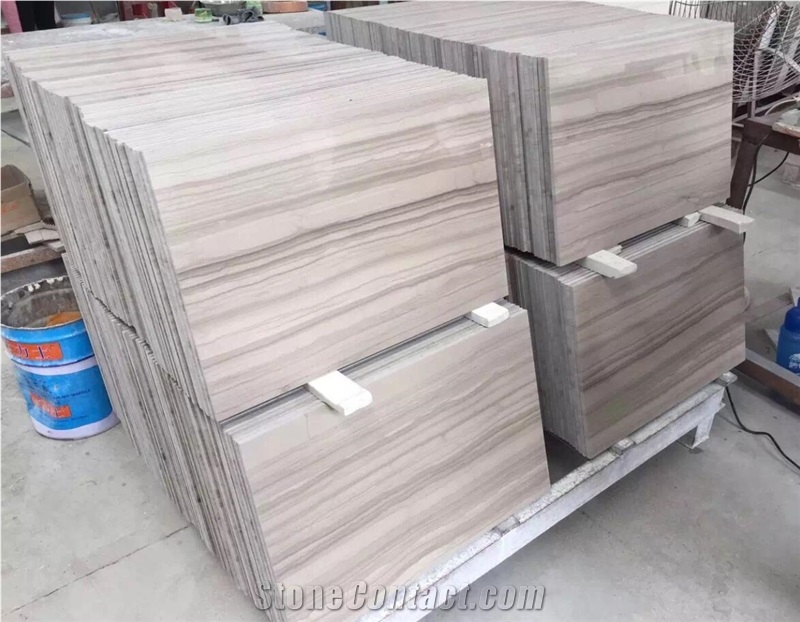 Athens Grey Wood Grain Slabs & Tiles, Athens Wooden Marble with Vein-Cut Polished Floor Covering Tiles
