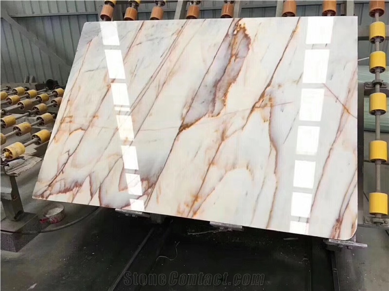 New Calacatta Gold Marble Slabs and Tiles, New Siena Gold Marble Slabs,White Marble with Gold Veins Slab, Polished White Marble Tiles