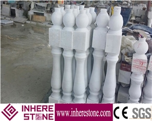 White Marble Staircase Rails,Marble Stone Balustrade,White Marble Stair Baluster