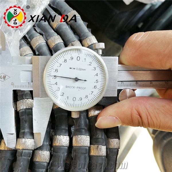 11.5mm Diamond Wire Bead,Quarry Wire Saw for Marble,Quarry Wire Saw for Granite Cutting,Natural Block Stone Cutting Saw