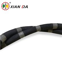China 11.5mm Rubberized Diamond Wire Saw for Granite Quarry,Diamond Wire Rope for Granite Cutting