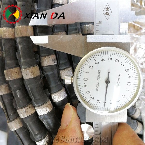 China Wholesale Diamond Wire Saw Rope for Quarry Cutting,Rubber and Spring Coating Diamond Wire