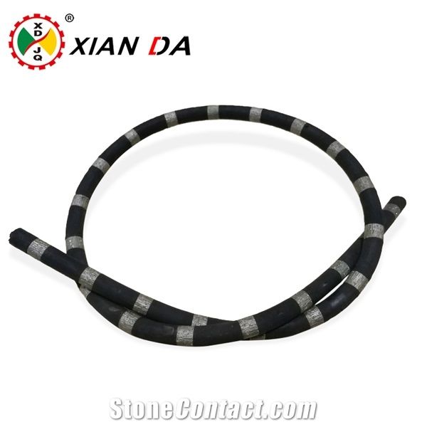 China Wholesale Diamond Wire Saw Rope for Quarry Cutting,Rubber and Spring Coating Diamond Wire