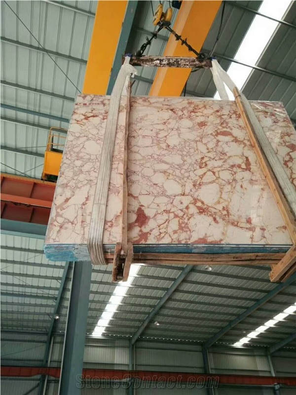 Ivory Red Marble Slabs