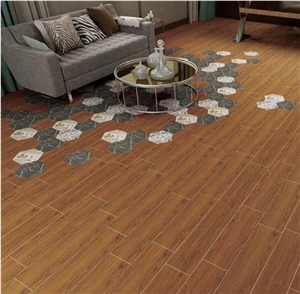 Living Room Decorative Tile,Floor Wooden Ceramic Tile on Stock