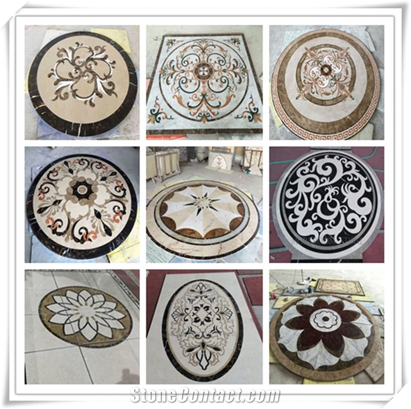 Luxury Waterjet Marble Pattern Mosaics Medallion Tiles for Villa Home Floor and Wall Designs