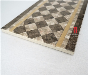 Moreroom Water Jet Composite Marble Stone Pebble Mosaics Border
