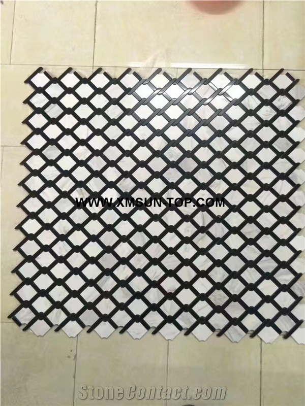 Black and White Mosaic Tile/Black and White Wall Mosaic/Black and White Floor Mosaic/Polished Mosaic/Interior Decoration/New Patterns/Unique Design