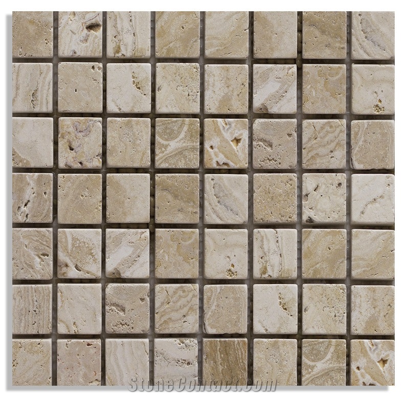 Leonardo Travertine Tumbled Mosaics
