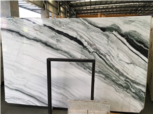 China Panda White Marble,Landscape Paintings Marble,Sonal White Marble,China Panda White Marble with Black Veins Tiles & Slabs