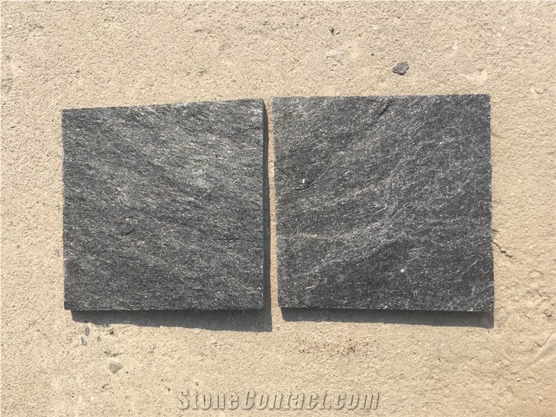 Black Quartzite Culture Stone,,Natural Ledger Panels,Porches Stacked Stone,Interior Black Thin Stone Veneer,Outdoor Quartzite Wall Panel
