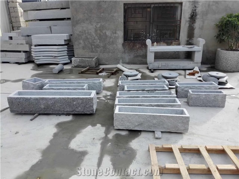 Chinese Light Grey Granite Zima White Grey Sardo Jinjiang G603 Granite Plant Port Boxes for Landscaping
