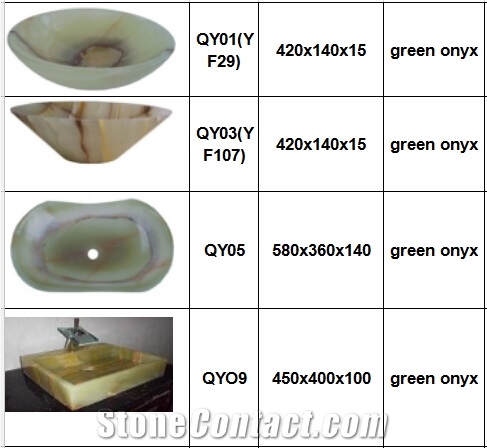 Green Onyx Round Square Vessel Bathroom Washing Basin Bowl