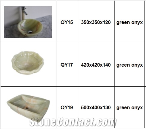 Green Onyx Round Square Vessel Bathroom Washing Basin Bowl