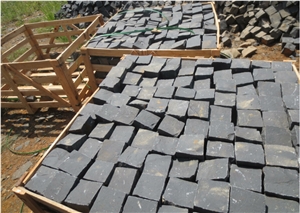 Zhangpu Black Basalt Sett Cobble Cubic Stone Road Paver Driveway Paver
