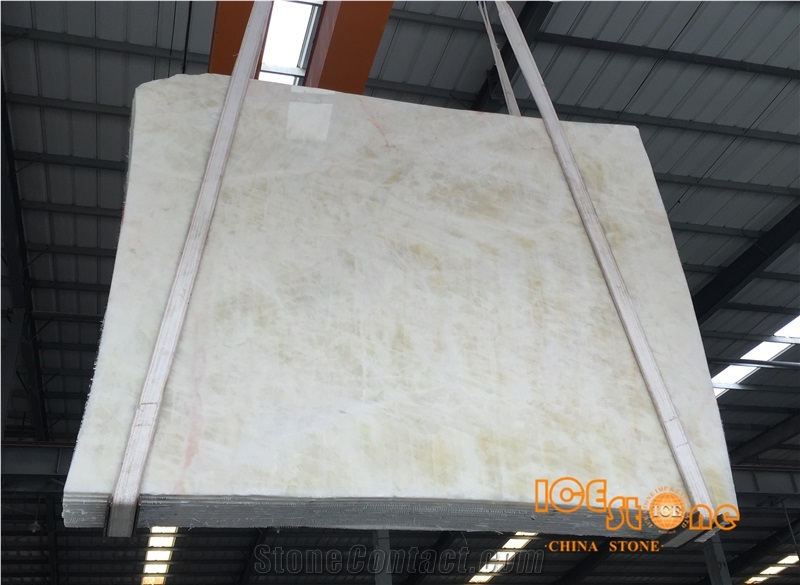 China Crystal White Onyx Slabs Tiles Chinese Pure White Stone Transparency for Floor & Wall Covering