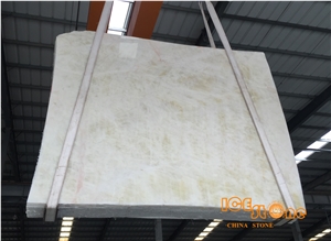 China Crystal White Onyx Slabs Tiles Chinese Pure White Stone Transparency for Floor & Wall Covering