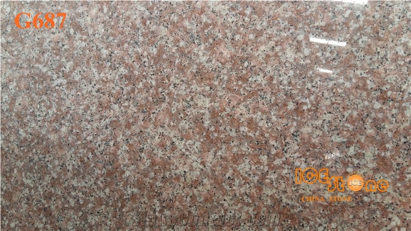 China G687 Granite,Peach Red,Peach Blossom Red，Counter Tops and Bars, Interior Wall Panels, Water Walls and Exterior - Interior