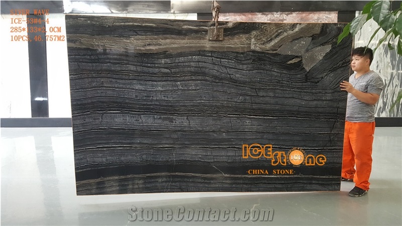 China Kenya Silver Wave Polished Leather Brushed Finished Marble Tiles & Slabs/Zebra Black/Wall Floor Covering/Project/Big Quantity/Cheap Price