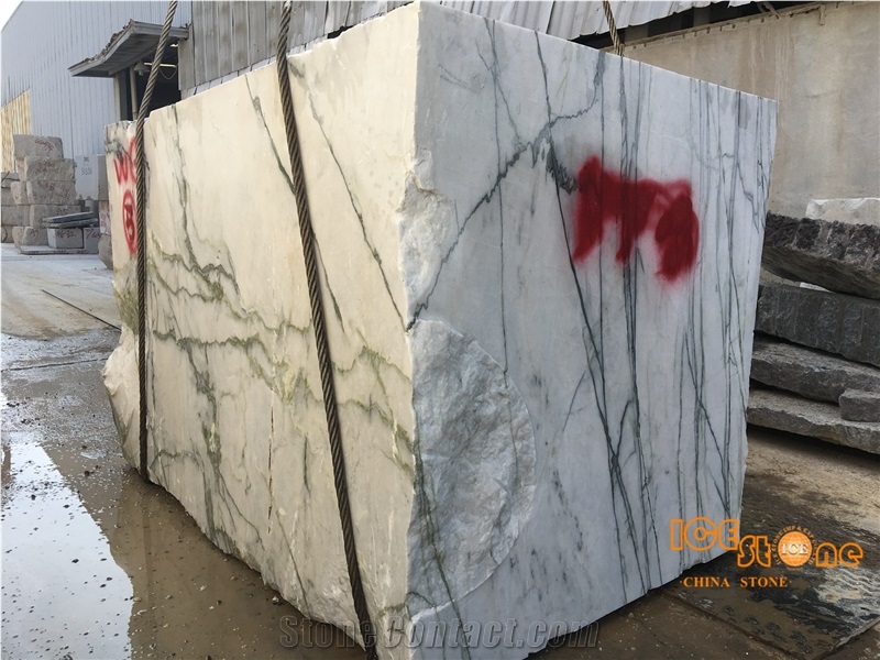 China Marble Blocks,Chinese White Marble Blcok,Aurora White Block,Nice Decorated Stone,Use Italy Machine to Cut ,Cut to Size,Own Factory &Block Yard