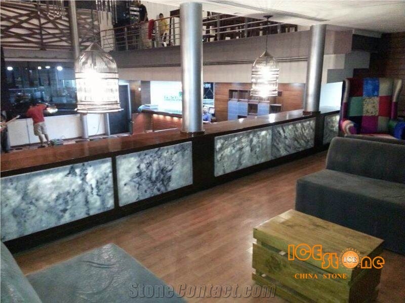 China Milan Onyx Slabs,Chinese Ice Onyx Tiles,Interior Wall and Floor Applications,Countertops,Wall Capping,Bookmatch, Decorated