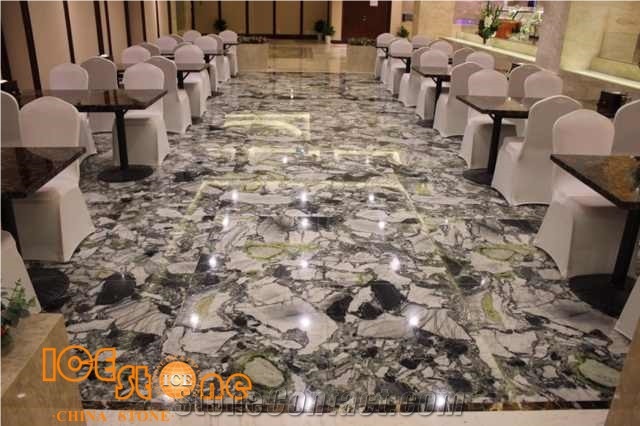 China Nature Ice Connect Marble,Chinese Green Slabs&Tiles,Own Warehouse and Stockyard,Interior Wall and Floor Applications,Countertops,Wall Capping