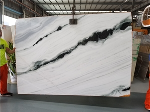 China Panda White Marble Tile&Slab,Chinese Black & White,Polished for Feature Wall,Landscape Pattern,Bookmatch,Cover,Tv Set, Bathroom
