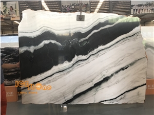 China Panda White Marble & Tile & Slab, Chinese Painting, Black Strong Arabescato Vein, Polished for Feature Wall, Bookmatch, Natural Stone