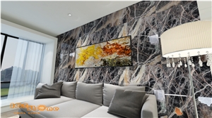 China Polished Black Jungle Marble,Chinese Honed Nature Slabs&Tiles,Interior Wall and Floor Applications