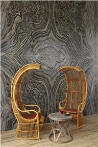 China Silver Wave, Ancient Wood, Black Forest Marble-Block, Wooden Vein Polished Slabs&Tiles Floor and Wall Covering Chinese Manufactory and Factory
