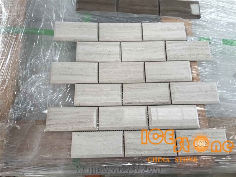China White Wood Marble Mosaic Tiles,Basketweav,Herringbone,Penny Round,Subway,Mini Brick,Beautiful ,Good for Interior Wall and Floor Applications