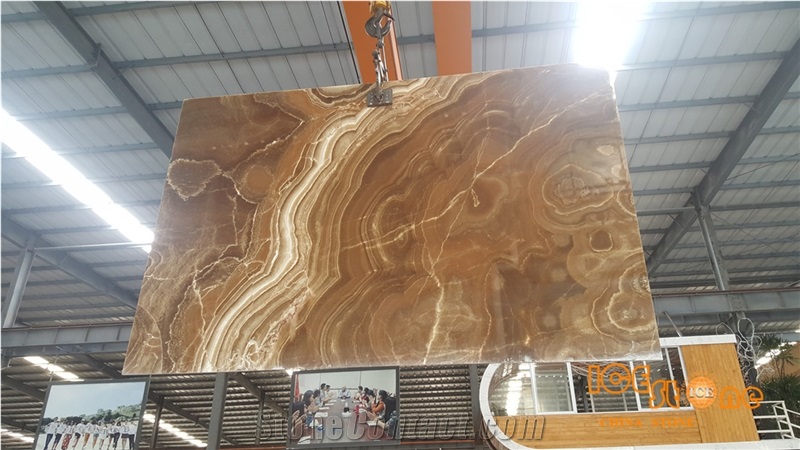 Classic Onyx/Brown Color Onyx/Bookmatch/Backlit/Transparency/Tiles/Slabs/Cut to Size/1.8cm Polish/China Quarry/Nature Stone/Tv Background/Flooring