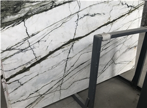 White Marble Green Veins Slabs & Tiles, Chinese Blocks from Quarry Directly, Natural Stone Cut to Tiles, Cheap Exterior&Interior Decoration