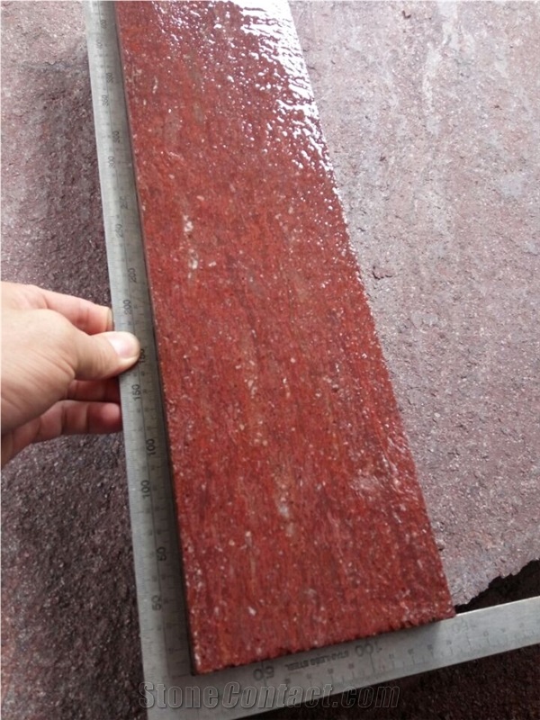 G666 China Red Porphyry Fushou Red Flamed Paver Tile