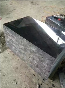 G684 China Black Basalt Fuding Black Pearl Basalt Polished Step Cap