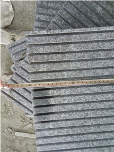 G684 China Black Basalt Pearl Black Fuding Black Basalt Flamed Grooved Drainage Tile Paver