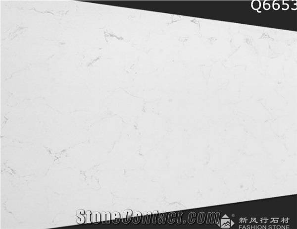 Artificial White Quartz Stone Slab Tiles for Kitchen Counter Tops, Bathroom Vanity Tops