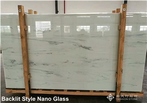 Backlit Style New Nano Glass Slab, Translucent Artificial White Solid Surface Marble, Crystallized Glass Slab and Tile
