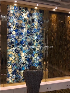 Blue Agate Slabs & Tiles/ Semi-Precious/ Crystal/ Tiger Eyes Stone Slabs & Tiles/ Luxury/ Countertops/ Wall/ Flooring/ Polished/ Gemstone/ Desk/ Table