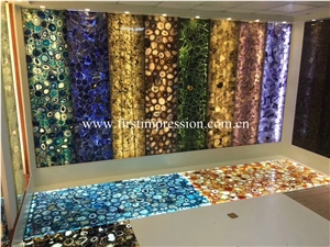 China Agate Semiprecious Stone Slabs & Tiles/ Semi Precious Slabs/ Gemstone Slabs/ Colorful Agate Big Slabs and Tiles