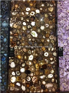 Chinese Grey Agate Semi Precious Stone Slabs/ Colorful Agate Semiprecious Tiles/ Colorful Agate Gemstone Slabs