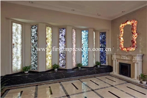 Fossil Wood Slabs/ Agate Semi Precious Stone Slabs/ Colorful Agate Semiprecious Tiles/ Colorful Agate Gemstone Slabs