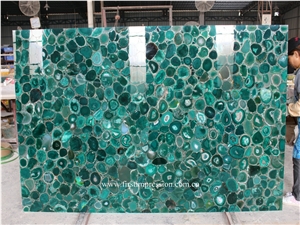 Green Agate Slab &Tiles /Green Semi Precious Stone Panels /Semiprecious Stone Slabs /Green Agate Wall Tiles