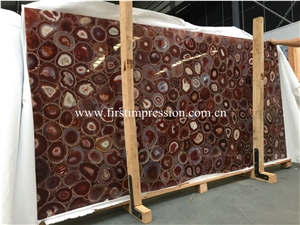 Hot Red Agate Semiprecious Stone Tiles/ Table Decoration Slabs/ Agate Precious Stone/ Gemstone Slabs Tiles