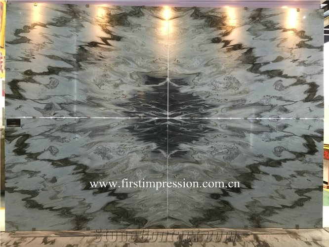 Impression Grey Marble Slab /Grey Marble Flooring Tiles/Impression Grey Marble Bookmatch/Grey Marble Flooring Tiles